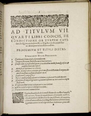 Prooemium Et Tituli Distributio.