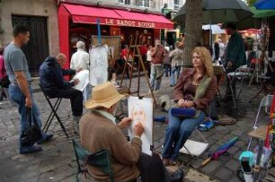 Paris - Menschen in der City : Maler und Modelle am Place du Tertre, Montmartre. Paris, 2006