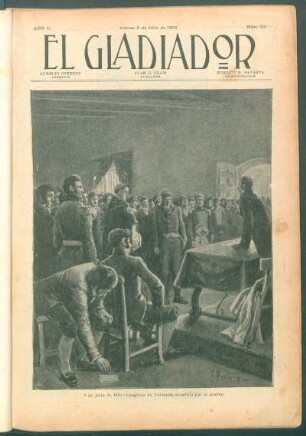 9 de julio de 1816 - Congreso de Tucamán invadido por el pueblo - [Dibujo]