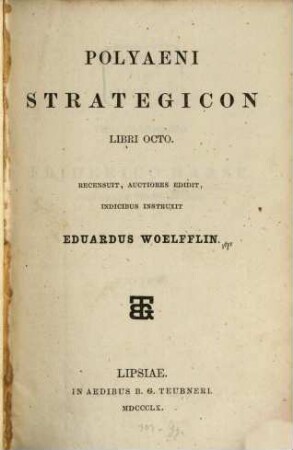 Polyaeni Strategicon libri octo