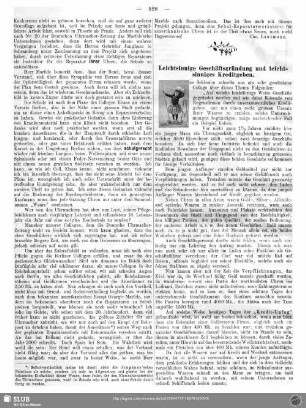 Leichtsinnige Geschäftsgründung und leichtsinniges Kreditgeben