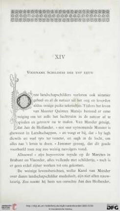 XIV. Voorname schilders der XVIe EEUW