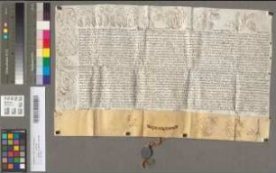 Papst Benedikt XIV. providiert nach erfolgter Resignation des Kanonikers Franz von Kerckhove zu dem dadurch erledigten Kanonikat bei dem Marienstift zu Aachen dessen Neffen Heinrich Wilhelm von Kerckhove. Datum Rome apud s. Mariam Maiorem, a. incarnationis dominicae Millesimo septingentesimo quadragesimo, undecimo kalend. Novembris, pontificatus nostri anno primo.