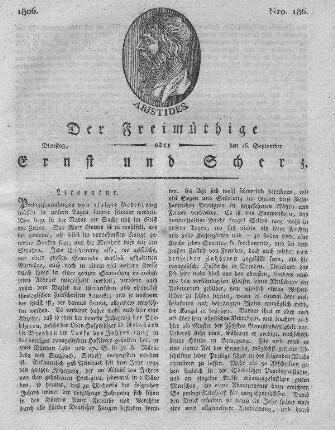 Nro. 186, Dienstag den 16. September 1806