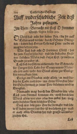 Auff unterschiedliche Zeit deß Jahrs zusingen.