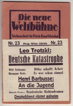 "Die Neue Weltbühne", 8. Juni 1933