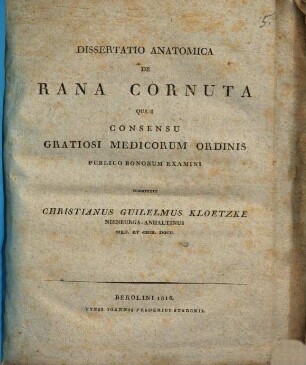 Diss. anat. de rana cornuta
