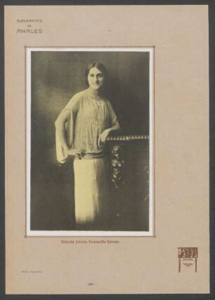 Suplemento de "Anales" : [Fotografía de] Señorita Zelmira Casaravilla Estrada