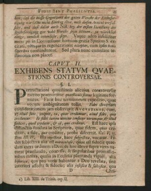 Caput II. Exhibens Statum Quaestionis Controversae.