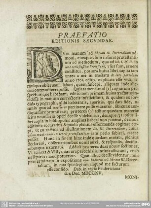 Praefatio Editionis Secundae