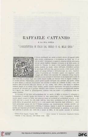 2: Raffaele Cattaneo e la sua opera "L' architettura in Italia dal secolo VI al mille circa"