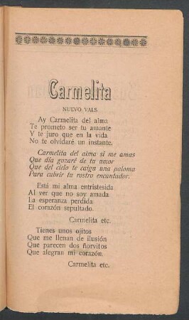 Carmelita : Nuevo vals