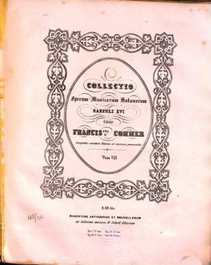 Collectio operum musicorum batavorum saeculi XVI : Sumptibus societatis Batavae ad musicam promovedam, Tom 8