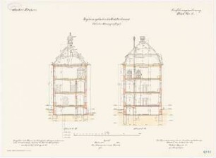 Kadettenhaus der Garnison Potsdam Ergänzungsbauten: Östlicher Kompanieflügel: Querschnitt 1:100