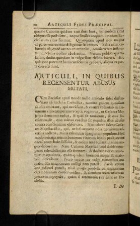 20-44, Articuli, In Quibus Recensentur Abusus Mutati