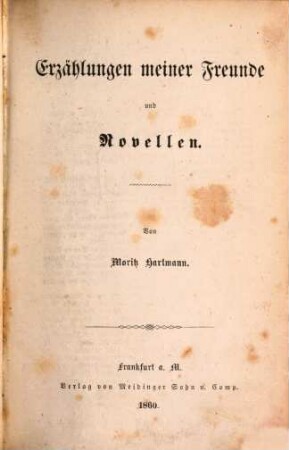 Erzählungen meiner Freunde und Novellen