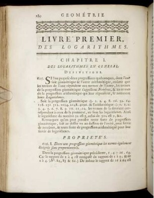 Livre Premier. Des Logarithmes.