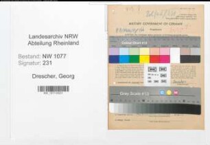 Entnazifizierung Georg Drescher , geb. 21.11.1896 (Polizist)