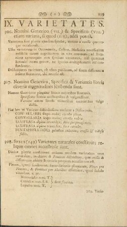 IX. Varietates