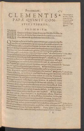 Clementis Papae Quinti Constitutiones.