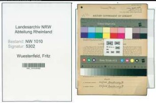Entnazifizierung Fritz Wuestenfeld , geb. 02.08.1903 (Fahrradhaendler)