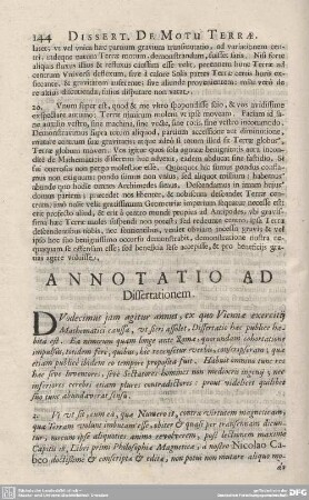 ANNOTATIO AD Dissertationem.