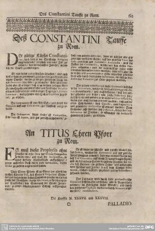 Deß constantini Tauffe zu Rom.