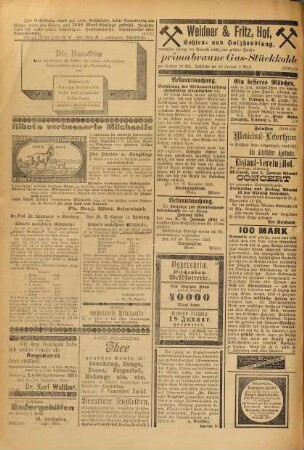 Hofer Tageblatt : oberfränkischer Generalanzeiger ; unparteiische und unabhängige Zeitung. 1894,1/6 = Jg. 16