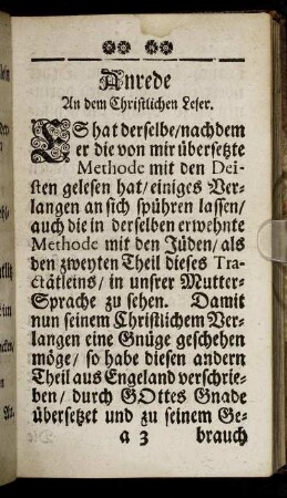 Anrede An dem Christlichen Leser.