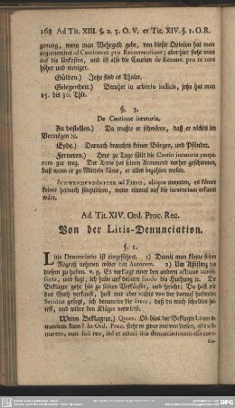 Ad. Tit. XIV. Ord. Proc. Rec. Von der Litis-Denunciation