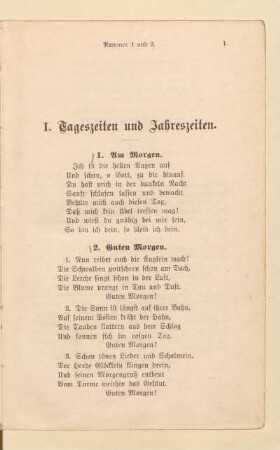 I. Tageszeiten und Jahreszeiten