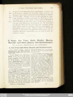 A. Von Triest nach Athen (Smyrna oder Konstantinopel).