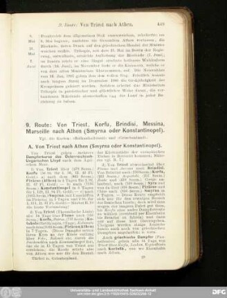 A. Von Triest nach Athen (Smyrna oder Konstantinopel).