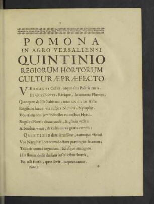 Pomona in agro Versaliensi quintinio regiorum hortorum