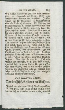 Das XXXVIII. Capitel. Von den Fisch-Teichen oder Weihern