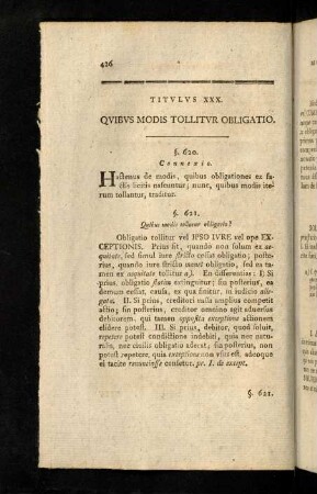 426-441, Titvlvs XXX. Qvibvs Modis Tollitvr Obligatio.
