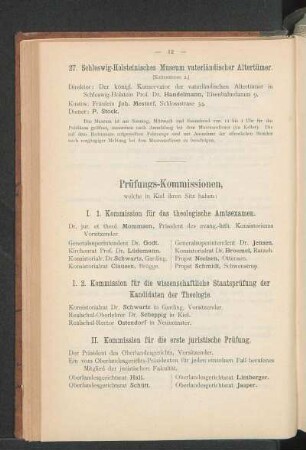 Prüfungs-Kommissionen.