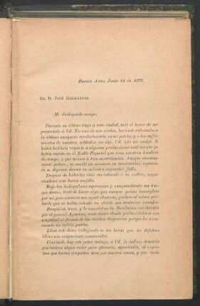 [Carta del autor al] Sr. D. José Hernández