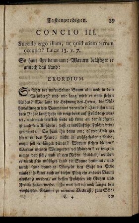Concio III. [Schreckliche Furcht des Todes für den Sünder...] - Concio V. [Unvermeidliches Schicksal der Verwerfung...]