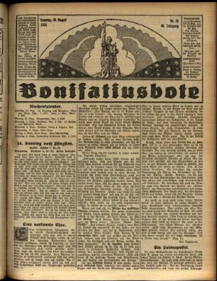 Erste Ausgabe vom Sonntag, den 30. August 1931.