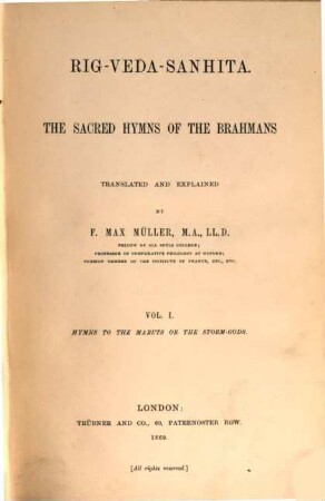 Rig-Veda-Sanhita : the sacred hymns of the Brahmans, 1. Hymns to the maruts or the storm-gods