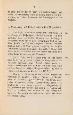 II. Gewinnung und Vertrieb mineralischer Rohprodukte.