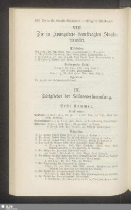 VIII. Die in Evangelicis beauftragten Staatsminister