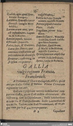 Gallia vulgo regnum Franciae Franckreich