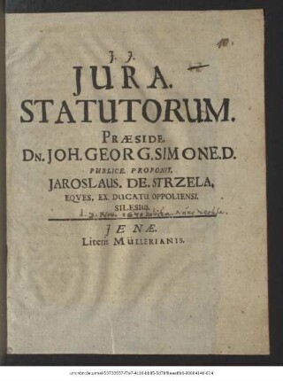 Iura. Statutorum.