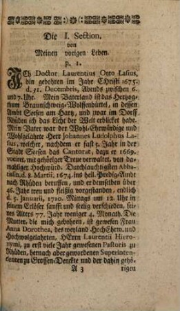 Laur. Otton. Lasii Der H. Schrifft D. und der Evangelischen Kirchen-Dioeces Ziebelle ... Pastoris ... Lebens-Beschreibung : Darin dessen vornehmsten Begebenheiten, bißhero edirte, und noch etwan zu edirende erbauliche Schrifften ... in möglicher Kürtze erzehlet, und Etliche kleine Schrifften von neuen mit angedruckt worden