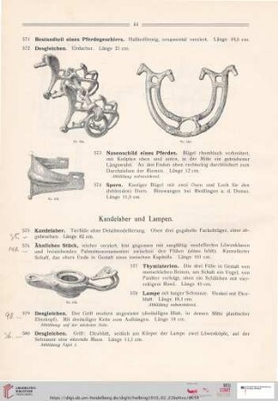 Kandelaber und Lampen (Nr. 575-587)