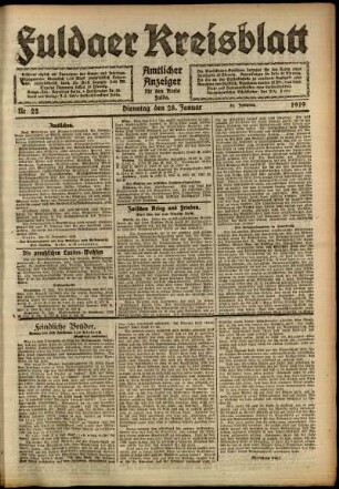 Ausgabe vom Dienstag, den 28. Januar 1919.