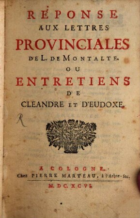 Reponse aux lettres provinciales