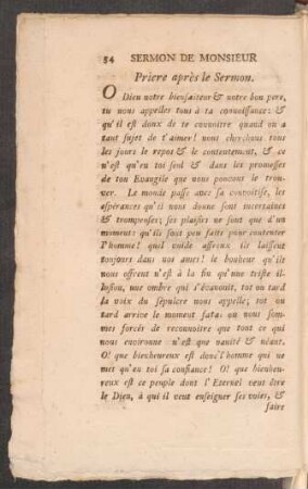 Priere après le Sermon.